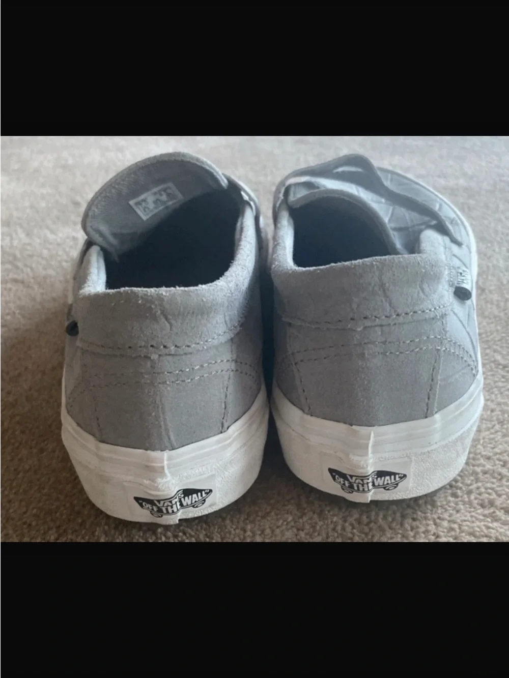 Vans Men's Light Gray Suede Penny Slip-On Loafers
